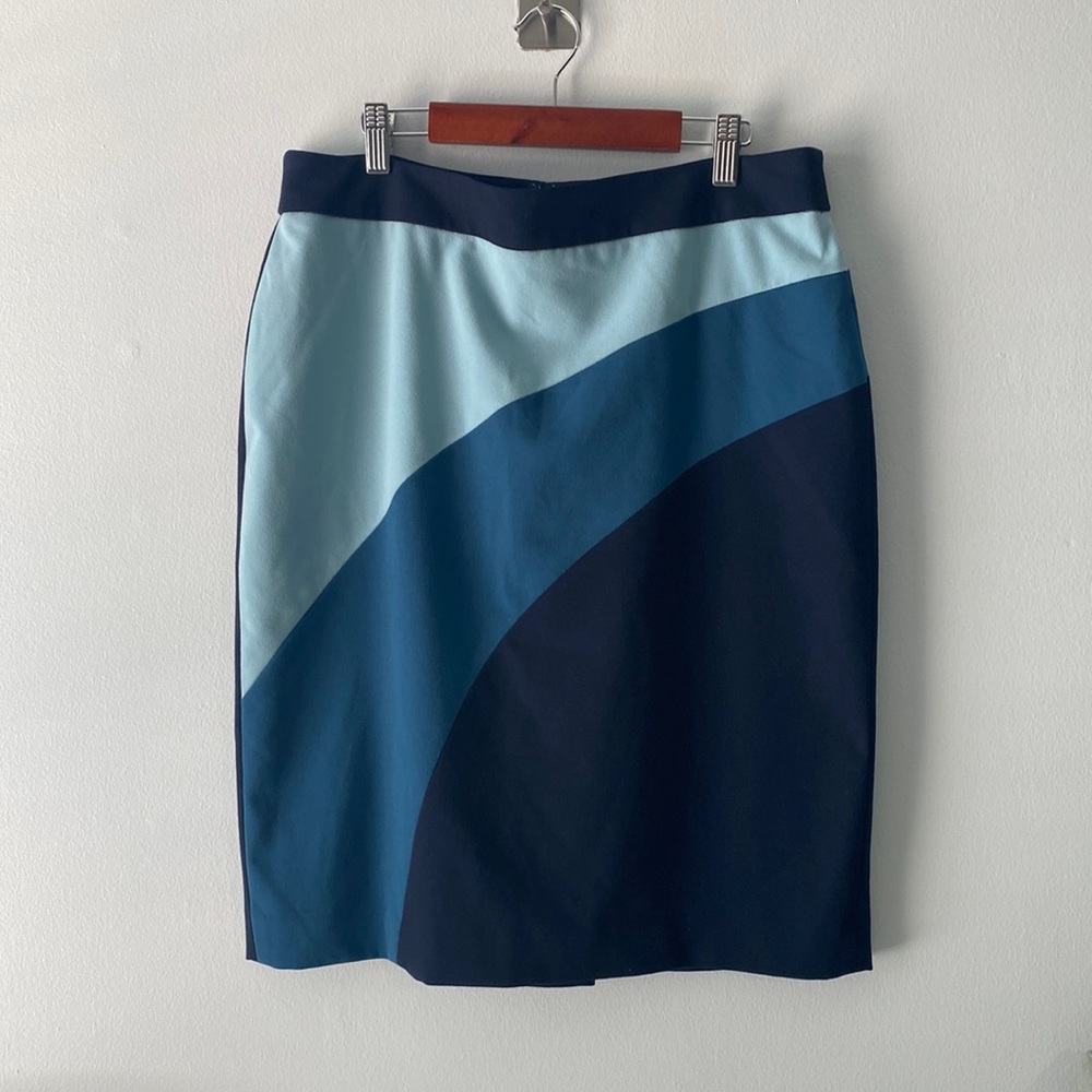 Ann Taylor Color Block Stripe Pencil Skirt  10